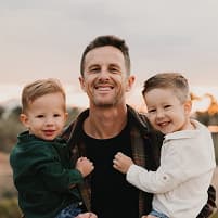Cory Powell with his kids